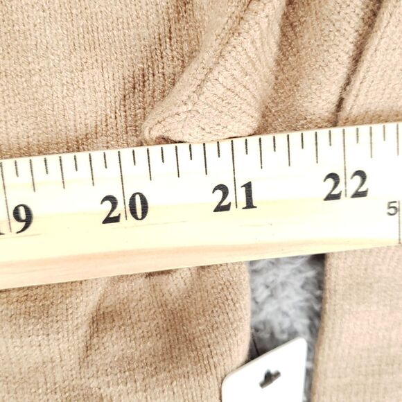 Laundry by Shelli Segal Los Angeles Half Zip Sweater Womens M Camel Beige - Picture 9 of 16